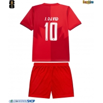 Maglie da calcio Canada Jonathan David #10 Prima Maglia Bambino Mondiali 2026  Manica Corta + Pantaloni corti)